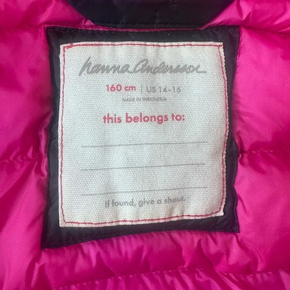Hanna Andersson Pink Down Puffer Vest Size 14-16